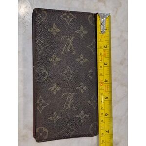 Louis Vuitton Monogram Long Bifold Wallet Brown Canvas Made in France Vintage